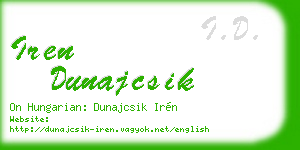 iren dunajcsik business card